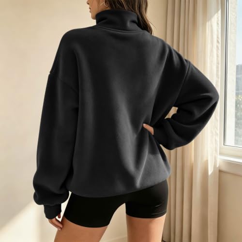 Oversized Sweatshirts for Women Mock Neck Top Pullover Tops Preppy - image 3