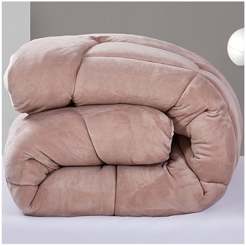 ZTGL King Size Heavy Warm Winter Sherpa Quilts - Super Soft Lambswool Comforter Core Bedding - Thickened Double Sided Fluffy Lamb Fleece Quilted Quilt Blanket,Pink Jade,150x200cm(2.5kg)