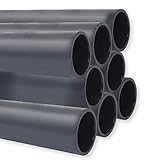 stahl rohr 8x1 5 Aussendurchmesser 50mm PVC Rohr PN10, Stange 1m x Ø 50mm, Qualität aus Europa, Menge: 8 Stück