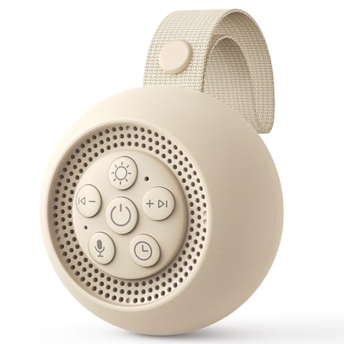 Babacom Maquina Ruido Blanco Bebe con Grabación de Voz - 15 Sonidos Relajantes (Musica Para Dormir) + Luz Nocturna - White Noise Machine Portátil con Temporizador, Memoria y USB-C para Bebés/Adultos