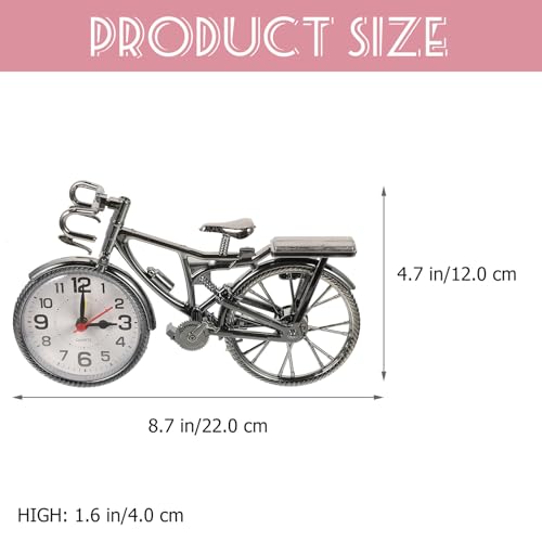 Reloj de escritorio retro con forma de bicicleta vintage para decorar la mesa del dormitorio 3