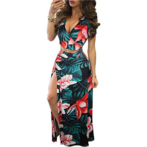 Image of MESLIMA Two Piece Dresses Sets for Women Summer Boho Maxi Dresses