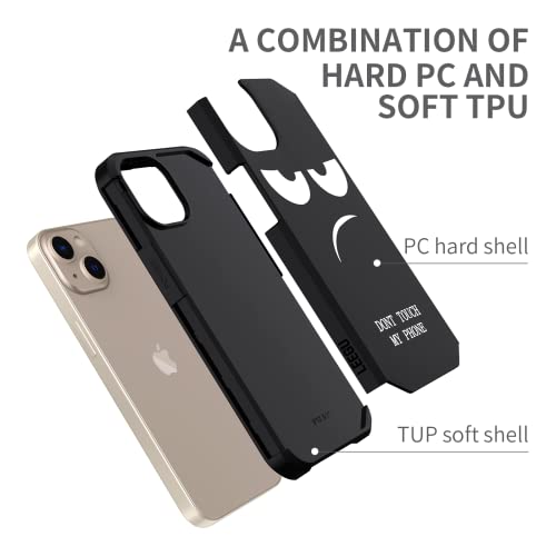 LEEGU for iPhone 13/14 Case, Cute [Don't Touch My Phone] Shockproof Dual Layer Heavy Duty Protective Silicone Plastic Cover for Girls Women Boys Men Phone Case (iPhone 13/14 6.1-inch) by LEEGU - Used condition - Image 5