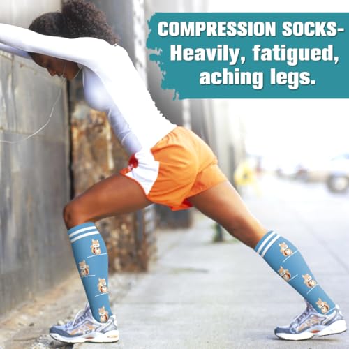 Laite Hebe Compression Socks for Women & Men Circulation(6 pairs)-Graduated Supports Socks for Running, Athletic Sports