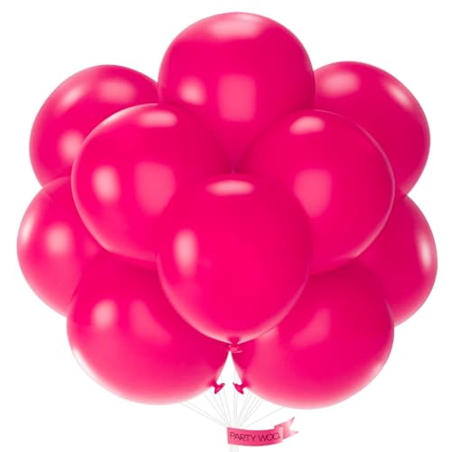 Image of PartyWoo Hot Pink Balloons 20pcs 18 Inch Magenta Fuchsia Balloons for Baby Shower Gender Reveal Engagement Bachelorette Wedding Bridal Shower Anniversary Birthday Party Decorations Pink-Y12