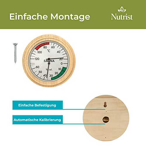 Sauna Thermometer und Hygrometer aus Holz von Nutrist