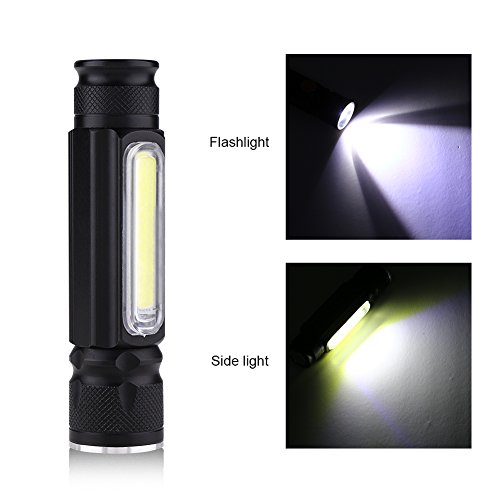 Lanterna portátil, portátil à prova d'água Zoom T6 + COB LED pequeno USB 4 modos projetor de bolso