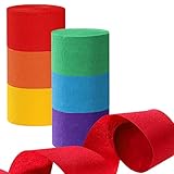 Rainbow Crepe Paper Streamers - 6 Rolls Colorful Party Streamers for Various Festival Party Decorati