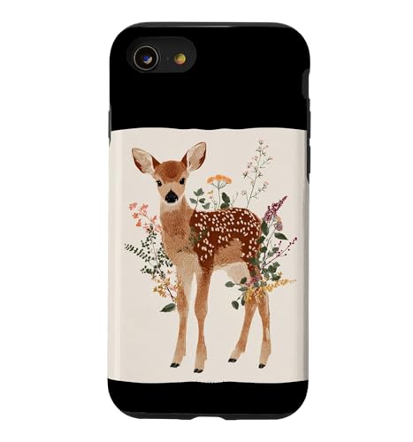 �f�G�ȉԂƎ��̎q���̃O���t�B�b�N�R�X�`���[���B �X�}�z�P�[�X iPhone SE (2020) / 7 / 8 �p