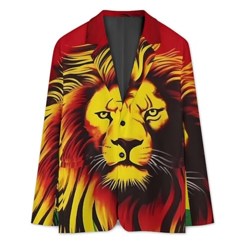 Jamaica Lion Rasta Men's Casual Blazers Slim Fit Sport Coats Blazer Two Buttons Suit Jacket for Work Party3