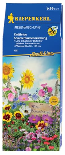 Kiepenkerl Profi-Line Blumensamen-Mischung Riesenmischung - Nahrungsquelle für Nützlinge, Wuchshöhe 50-150 cm, Sommerblumen Samen