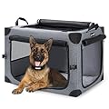 pecute Dog Car Crate, Collapsible Dog Crate with Breathable Mesh, 76x51x51cm Dog Travel Crate Sturdy Frame for Small and Medium Dogs, Suitable for Traveling, Visit Veterinarian and Insides