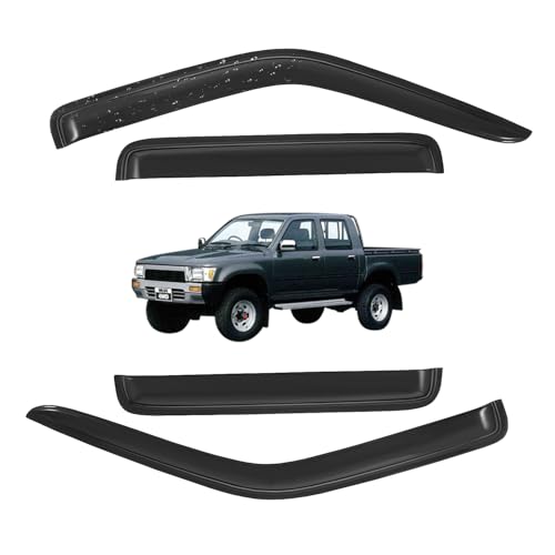 Tresvendu Window Visor for Toyota Hilux LN106 Double Cab 1988 1989 1990 1991 1992 1993 1994 1995 1996 1997 Wind Deflector Sun Rain Guard Vent Weather Shields, Tape-on, Smoke, 4Pcs