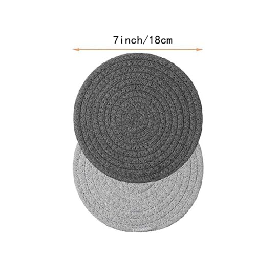 Soulnioi Cotton Place Mats, Round Cotton Rope Woven Table Mats - Image 2