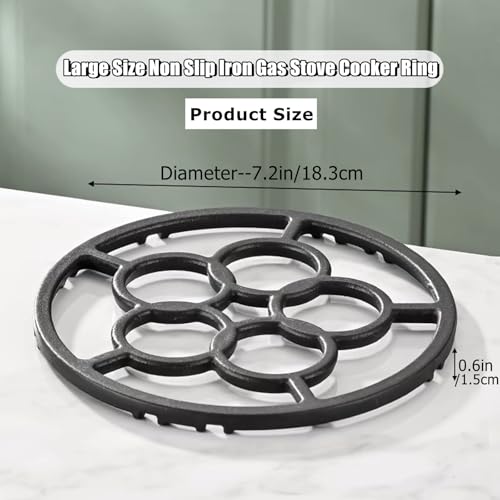 Gocoffun Gusseisen Wok Ständer Ring Rutschfest Reduzierer für Mokka Kaffeemaschine Kleiner Topf Untersetzer für Gaskocher Campingkocher