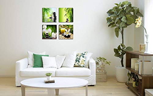 Lienzo zen de 4 paneles para pared en decoracion de salon y spa 5