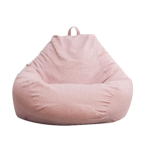 Yiiannda Funda para puf solo sin relleno, para niños y adultos, funda de puf de almacenamiento de animales de peluche, cómoda y lavable, de lino suave, funda para sofá perezoso para interiores