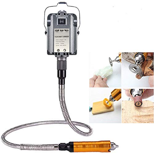 VOTOER 1000W Rotary Tool Flex Shaft Electric Hanging Grinder Carver, Forward and Reverse Rotation, Multi-Function Metalworking Jewelry Repair Kit, Foot Pedal Control, Metal Flexible Shaft, 30000 RPM - Image 4
