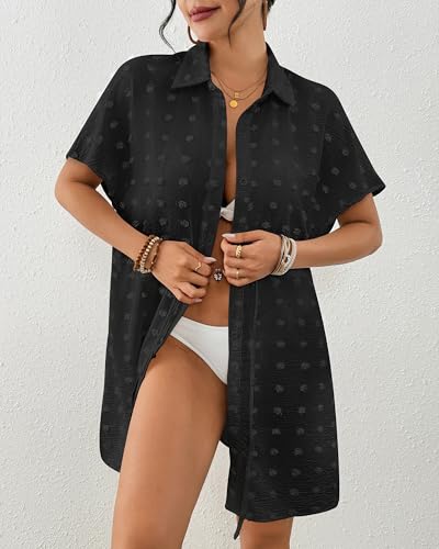Robe de plage légère à boutons et ceinture ajustée pour silhouette fluide - 3