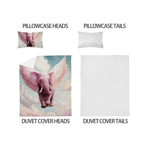 Housse de couette microfibre animaux 135x200 évite les plis et repassage - 5