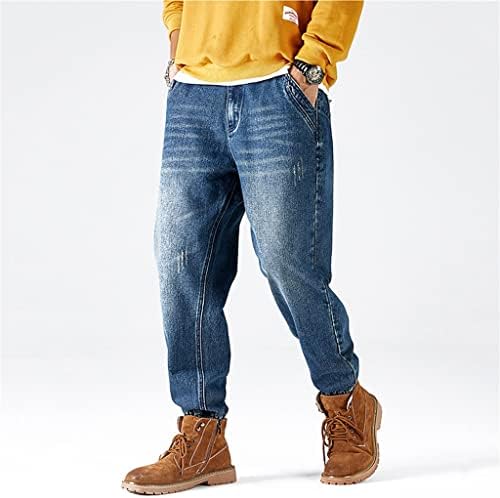 GRETD Men’s Autumn Winter Jeans Plus Size Harem Denim Cargo Pants Jogger Goth Hip Hop Trousers Male (Color : Blue, Size : 29 Code)