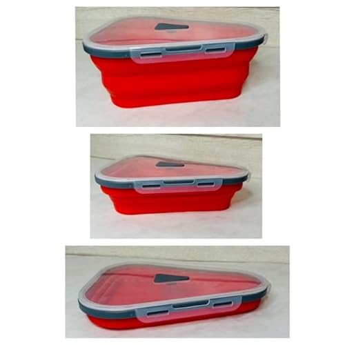 Ma-Cation Pizza Storage Container-Cheese Grater - Food Grade Silicone - 5 Removable Trays Storage - Dishwasher & Microwave Safe - Collapsible Container - Travel Size Pizza Container - Food Storage #TOP2