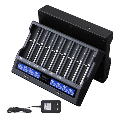 XTAR VC8 Plus 21700 Chargeur de batterie 1,2 V AAA AA 3,6 V Liion Chargeur de batterie Testez la capacité de la batterie (VC8 Plus Set)