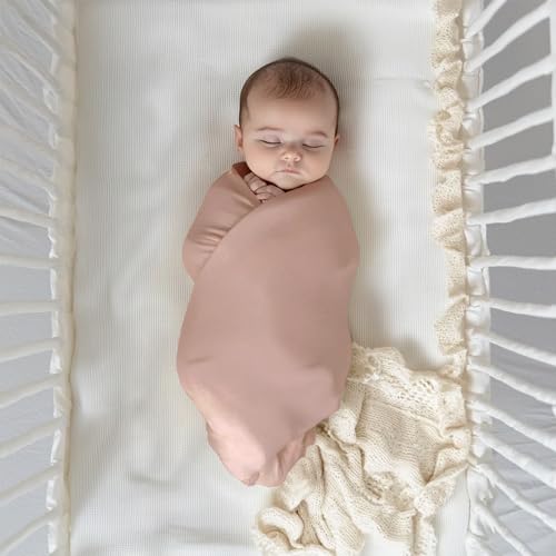 Image of The White Cradle 100% Organic Cotton Baby Swaddle Wrap, Large 112x112 cm Super Soft Muslin, 1 pc Pack, Pink