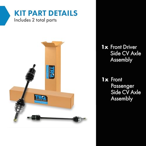 image for TRQ Front Driver and Passenger Side CV Axle Assembly Set Neoprene Boot