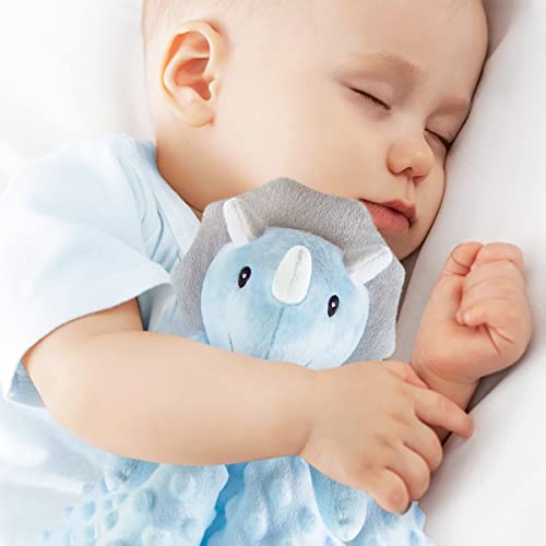 Pro Goleem Loveys For Babies - Soft Security Blanket Baby Snuggle Toy Newborn Stuffed Animals Baby Gifts For Boys And Girls, Triceratops Dinosaur, 16 Inch #TOP1