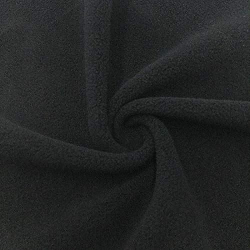 Black (Heavy Weight) Anti-Pill Fleece Fabric by The Yard