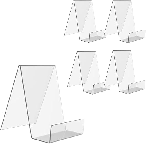 Soporte de acrílico transparente para libros con repisa, soporte de exhibición transparente para exhibir imágenes, libros, libros de cocina, menús, disponible en Yaxa Costa Rica