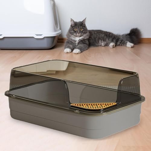 Bac à litière pour chats sans éclaboussures format ouvert pour appartement