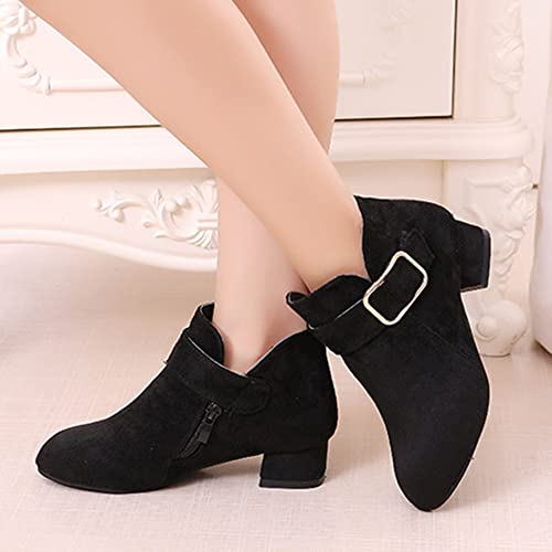 Girl Fashion Boots Kids Ankle Boots Low heel Suede Short Booties Winter Warm Snow Boots Anti-Slip Outdoor Shoes for Little Kids/Big Kids3
