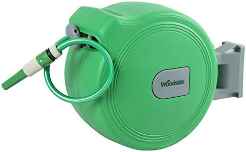Woodside 30m Auto Rewind Retractable Wall Mounted Garden Hose Reel