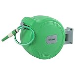Woodside 30m Auto Rewind Retractable Wall Mounted Garden Hose Reel