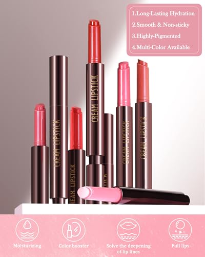 LYSdefeu Hydrating Shimmer Lipstick,Moisturizing Jelly Lip Gloss,Shine Rose Red Lipstick Pen, Long Lasting Waterproof Tint Lip Balm Plumping Lip Stain Pen,Women\'s Day Makeup Gift for Women-05# - Thumbnail 4