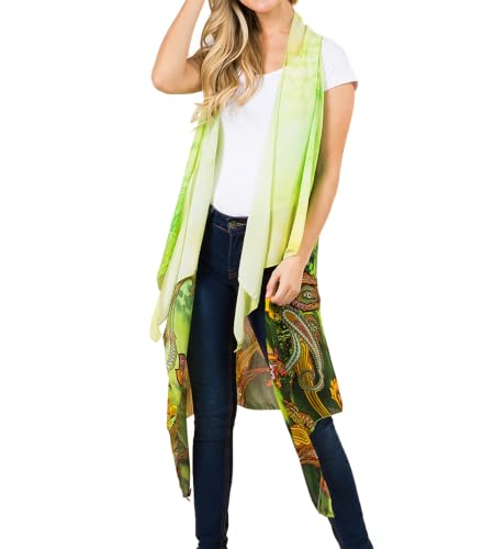 Image of Scarfand's Women's Sheer Open Front Lightweight Sleeveless Long Duster Cardigan Vest