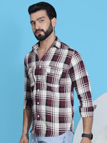 Image of Indian Needle Men's Checkered Regular Fit Shirts