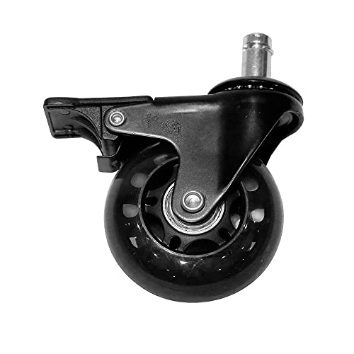 Rodas com Freio Anti Risco para Cadeira Gamer, Preto, 5 unidades, Dazz