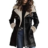 Esta chaqueta de cuero con material exterior de piel sintética suave y forro esponjoso ofrece una comodidad óptima y calidez en los días fríos. Chaqueta de piel para mujer, chaqueta de cuero de invierno para mujer, chaqueta de cuero de gran tamaño, chaqueta de piel cálida para mujer, chaqueta de mujer