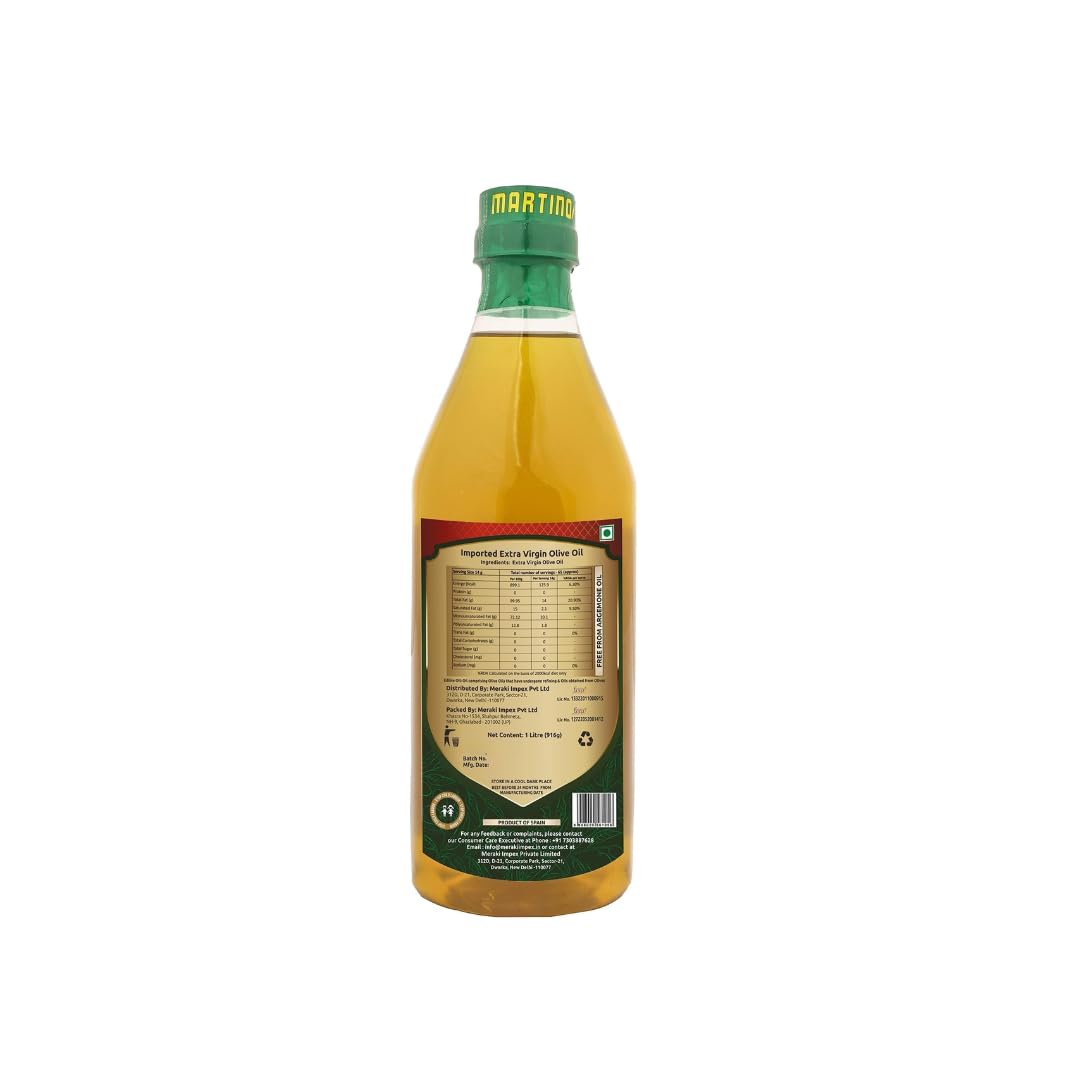 Martino Extra Virgin Olive Oil 1L First Cold Pressed Cooking oil Natural and First Cold Extraction |Rich in Antioxidants| Ideal For low heat cooking like sauteing & grilling, Salad Dressing. 4