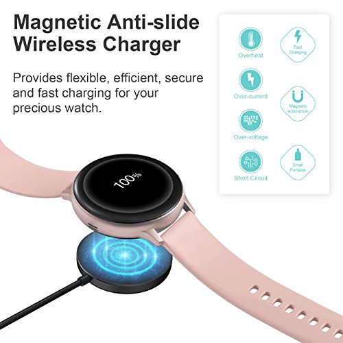 Huishang 2 Pack Wireless Charging Dock, Wireless Magnetic Charger Cord Dock Compatible with Samsung Galaxy Watch 3 Active/Active 2, SM-R500/SM-R800/SM-R820/SM-R830/SM-R840/SM-R845/SM-R850