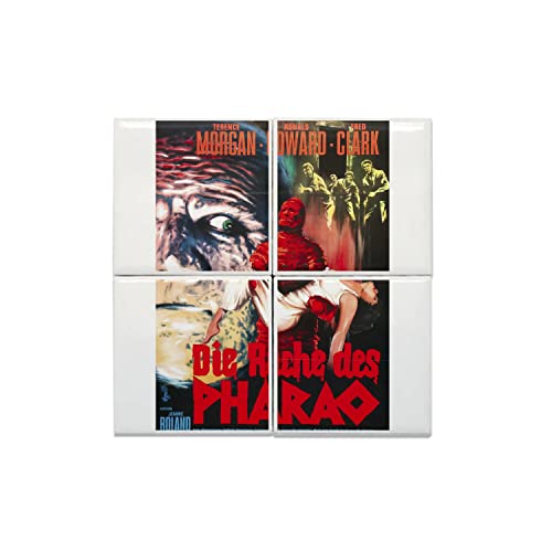 Carreaux Céramique Die Rache des Pharao | Lot de 4 Décorations Murales Rétro 20x20 cm