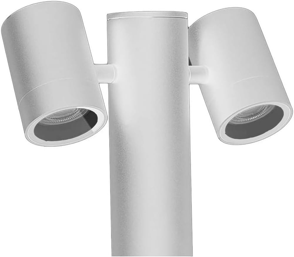 Lampione da Giardino GU10 IP44 440mm, Palo Luce da Esterno Moderno in Alluminio, Attacco GU10, Lampada da Terra per Vialetti, Giardino, Cortile – Senza Lampadina 539PB-B440 (Bianco)