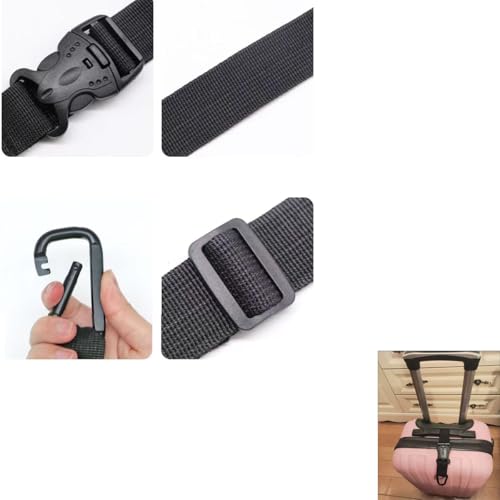 Image of 3 Pack Add a Bag Luggage Straps with Hook Buckle Jacket Gripper Adjustable Suitcase Travel Belt Connector Hat Clips for Hardside Spinner Carry-On Luggage Rolling Duffel Bag Hiking Backpack