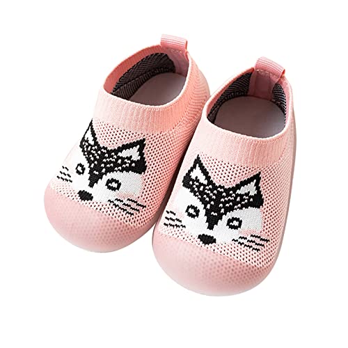 Generisch Bebé Niñas Animal Prints Calcetines Zapatos Niño El Piso Calcetines Antideslizante Prewalker Zapatos Senderismo Hombres Zapatos, Rosa., 25 EU
