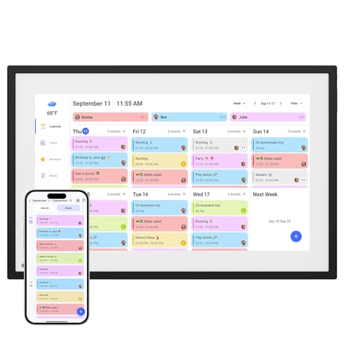 Image of Digital Calendar Wall Touch Screen Chore Chart, 32GB Electronic Calendar + Smart Family Planner, Wall and Desk Mountable, Gifts for Women Men, Gifts for Mom Dad