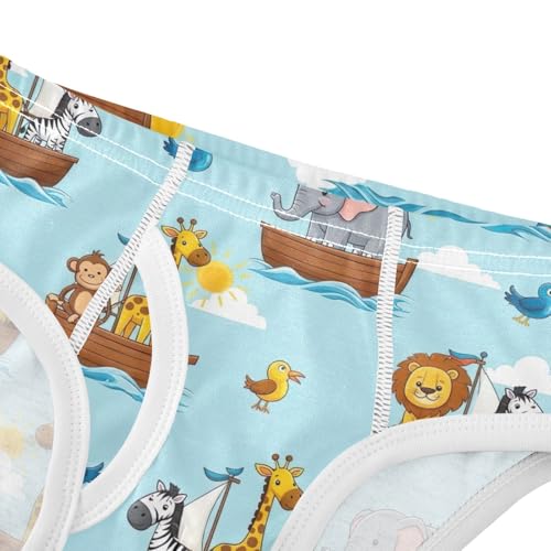 CHIFIGNO Cute Cartoon Animal Blue Briefs for Boys Breathable Cotton Underwear Toddler Boys Printed Briefs Underwear4