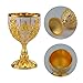 2Pcs Vintage Chalice Medieval Goblet, 30Ml Brass Royal Wine Glass Cups Medieval for Wedding Anniversary, Gold Goblet Cups for Renaissance Gifts Novelty Ceremonial Catholic Church Baptism Holy (White)